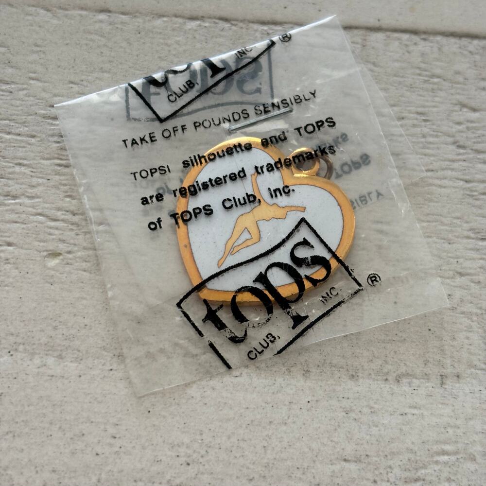 TOPS Dancing the Pounds Off Heart Shaped Dancer Charm Weightloss Vintage